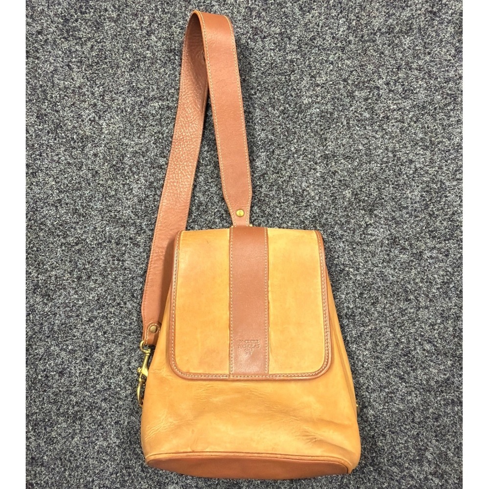 McGuire Nicholas Sling Bag Tan Leather Crossbody Vintage Workwear Utility Purse